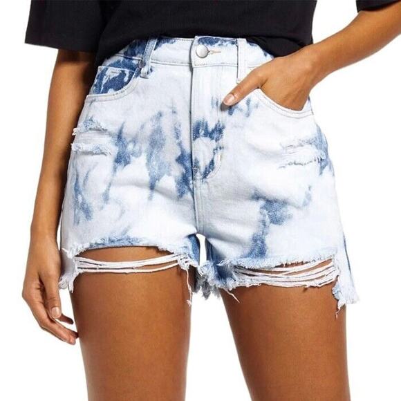 BP Nordstrom Bleached Distressed High Rise Denim Cutoff Shorts Size 29 - Picture 1 of 6